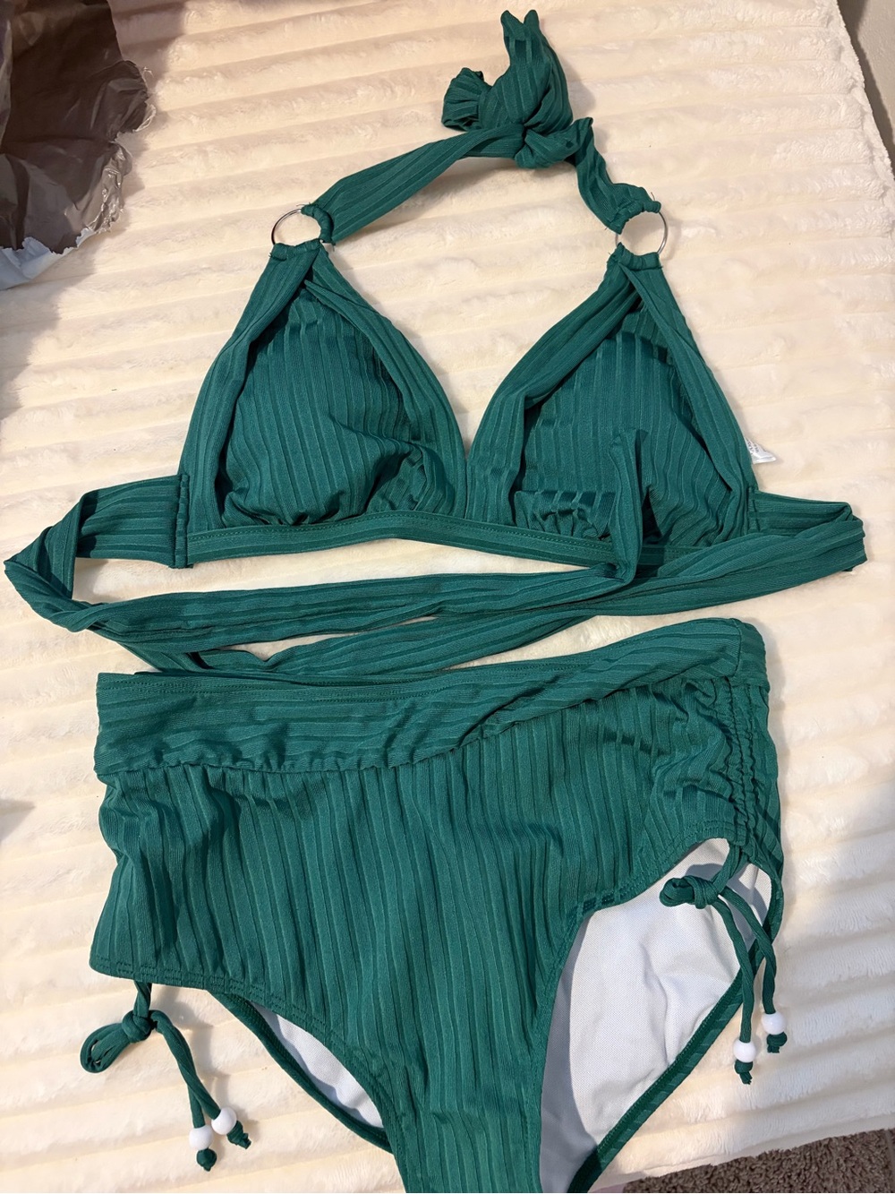 Green Ribbed Two-Piece Bikini Set - Brand new never worn